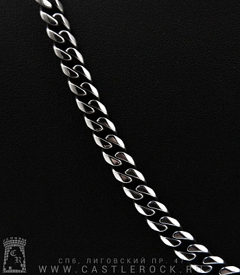 цепь стальная панцирная (звенья усеченные, округлые, затемненные, 6 мм)