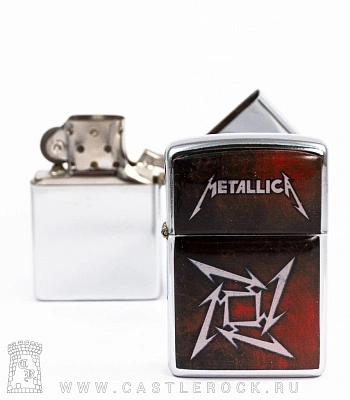 зажигалка цветная metallica (лого)