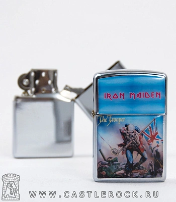 зажигалка цветная iron maiden "the trooper"