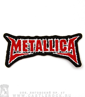 нашивка metallica (лого красное с белым, вышивка)