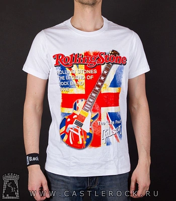 футболка гитара "rolling stone gibson" (белая)