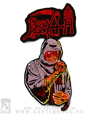 нашивка death "leprosy" (лого красное, вышивка)