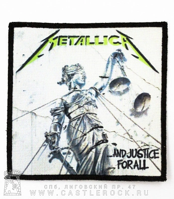 нашивка metallica "and justice for all" (белая)