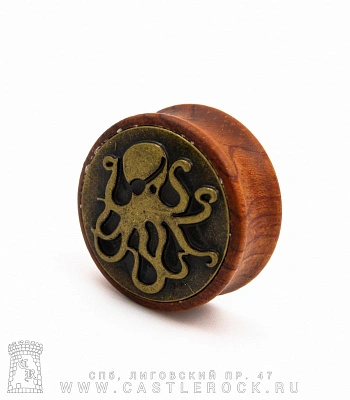 Плаг Дерево с Вставкой Кракен 28 мм