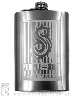 фляга стальная с гравировкой slipknot "people=shit" 10 oz
