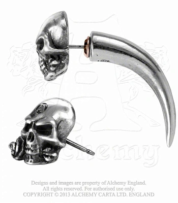 серьга alchemy gothic (алхимия готик) e319 the alchemist horn