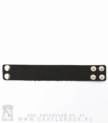 напульсник кожаный полотно черный (на клепках)