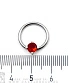 Кольцо BCR Сталь со Стразом (красным) 1,6 х 13 х 7