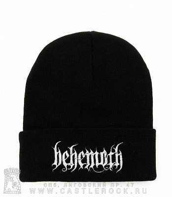 шапка с отворотом и вышивкой behemoth