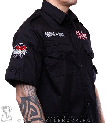 рубашка с коротким рукавом slipknot "people=shit. iowa" (вышивка)