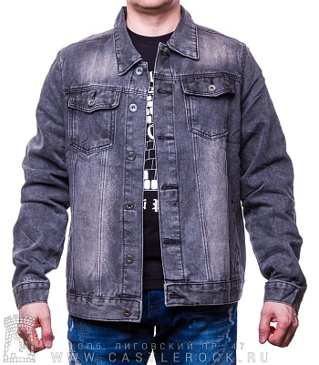 куртка джинсовая серая (потертая) k632 куртка джинсовая серая (потертая) k632