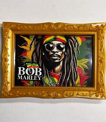 магнит прямоугольный bob marley (в очках, багет)