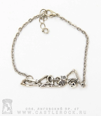 браслет на цепочке скелет висельник