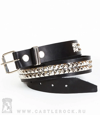 ремень кожаный 2 ряда пирамиды (малые)