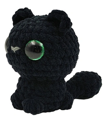 игрушка интерьерная котенок черный (зеленоглазый)