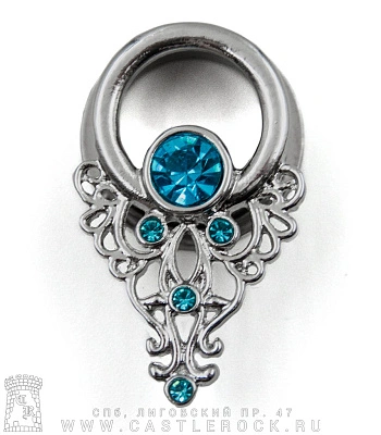 Тоннель Сталь Кружево (стразы) 16 мм