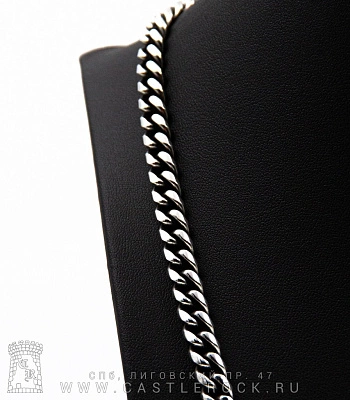 цепь стальная панцирная (звенья усеченные, округлые, затемненные, 8 мм)