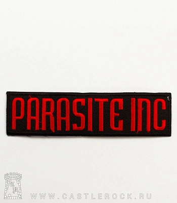 нашивка термо parasite inc (лого красное, вышивка)