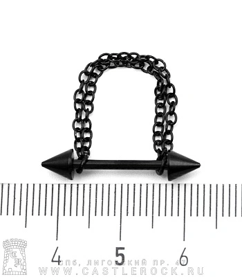 Штанга Сталь Черная с Шипами и Цепями 1,6 х 15 х 5/5