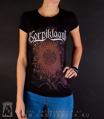 женская футболка korpiklaani (солнце в листьях)