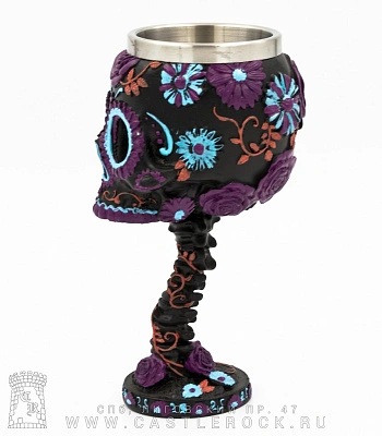 кубок череп santa muerte (розы фиолетовые)