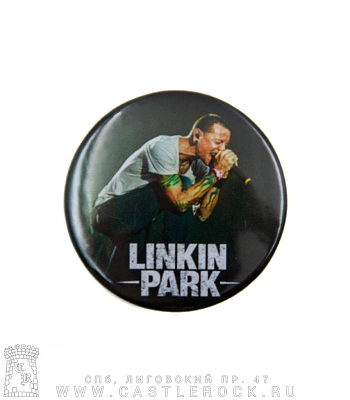 значок linkin park chester bennington (с микрофоном, зеленый)