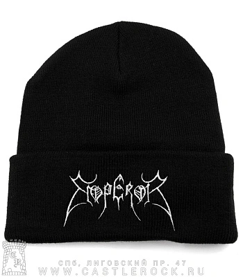 шапка с отворотом и вышивкой emperor