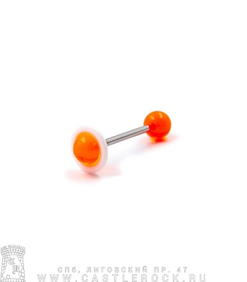 Штанга Сталь с Акриловыми Шариками Сатурн (оранжевыми) 1,6 х 16 х 6/10