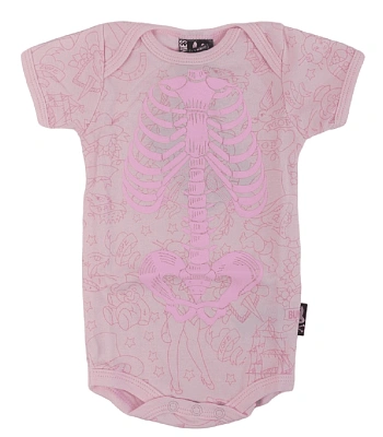боди детское six bunnies ребра (розовое)