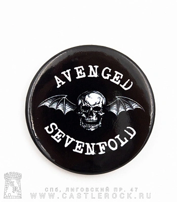 значок avenged sevenfold (ч/б)