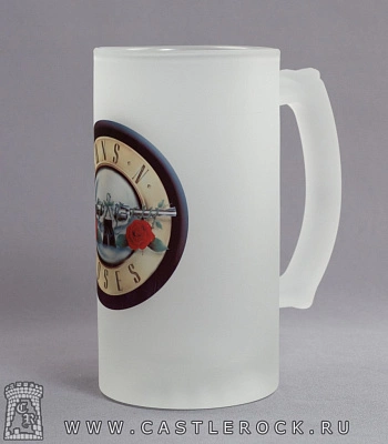 кружка пивная стеклянная guns'n'roses (лого)