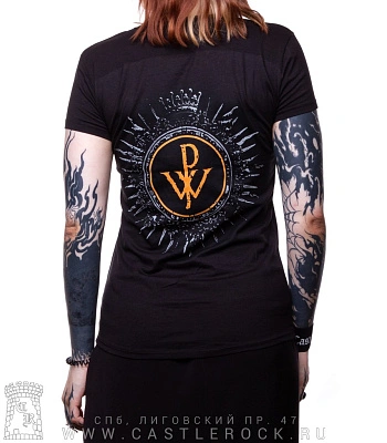 женская футболка powerwolf (щит)