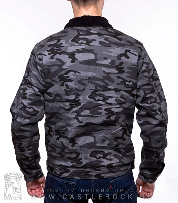 куртка джинсовая милитари утепленная (камуфляж серый) 900