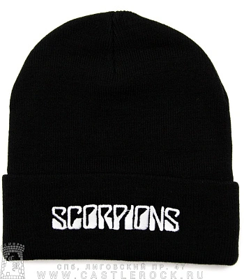 шапка с отворотом и вышивкой scorpions