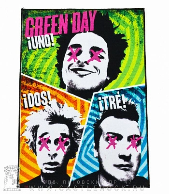 нашивка на спину green day "uno! dos! tre!"