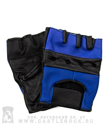 перчатки кожаные обр/пал first (вставки синие)