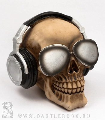 копилка череп в наушниках