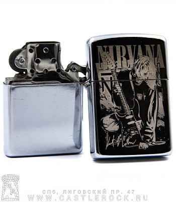 зажигалка с гравировкой nirvana kurt cobain (с гитарой)