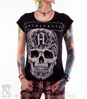 женская футболка architects (череп)