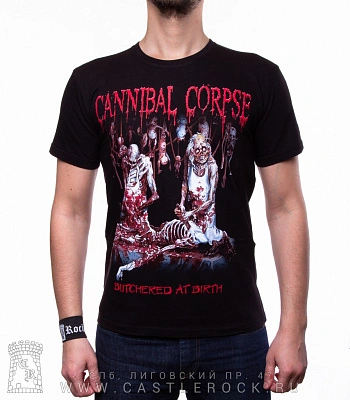 футболка cannibal corpse "butchered at birth"