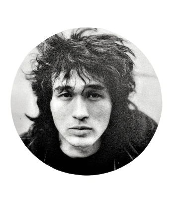 наклейка виниловая кино в. цой (ч/б, круглая)