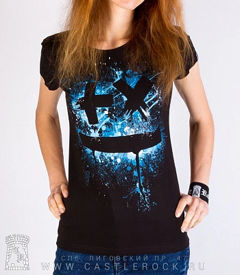 женская футболка смайл (светится)