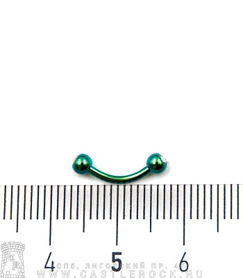 Микробанан Сталь Зеленый с Шариками со Стразами (прозрачными) 1,2 х 8 х 3/3