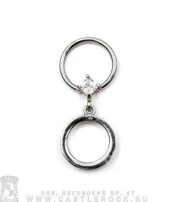 Кольцо BCR Сталь с Подвеской Кольцо (стразы прозрачные) 1,6 х 13