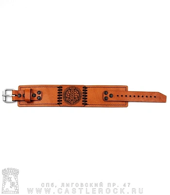 браслет кожаный с гравировкой молот тора