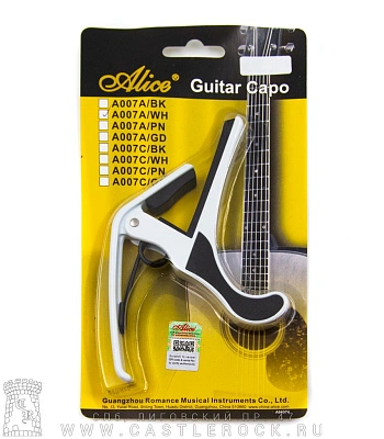 каподастр для акустической гитары a007a/wh