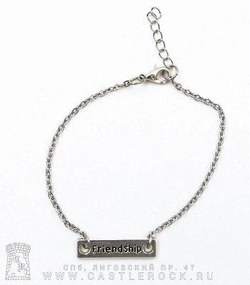 браслет на цепочке табличка "friendship"