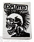 нашивка exploited (лого череп, белая, вышивка)