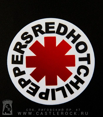 наклейка виниловая red hot chili peppers (лого, белая, круглая)