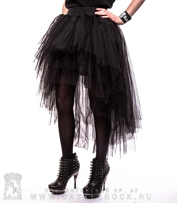 юбка из фатина черная (каскадная)